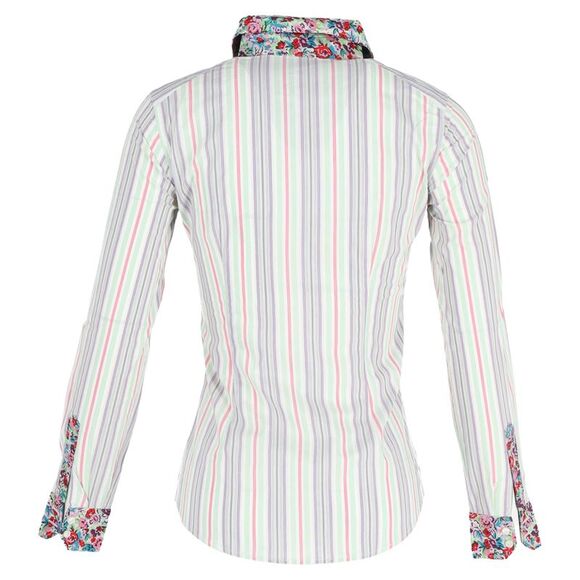 Etro Floral and Stripe Print Button-Down Long Sleeve Shirt in multicolor Cotton - Picture 3 of 3